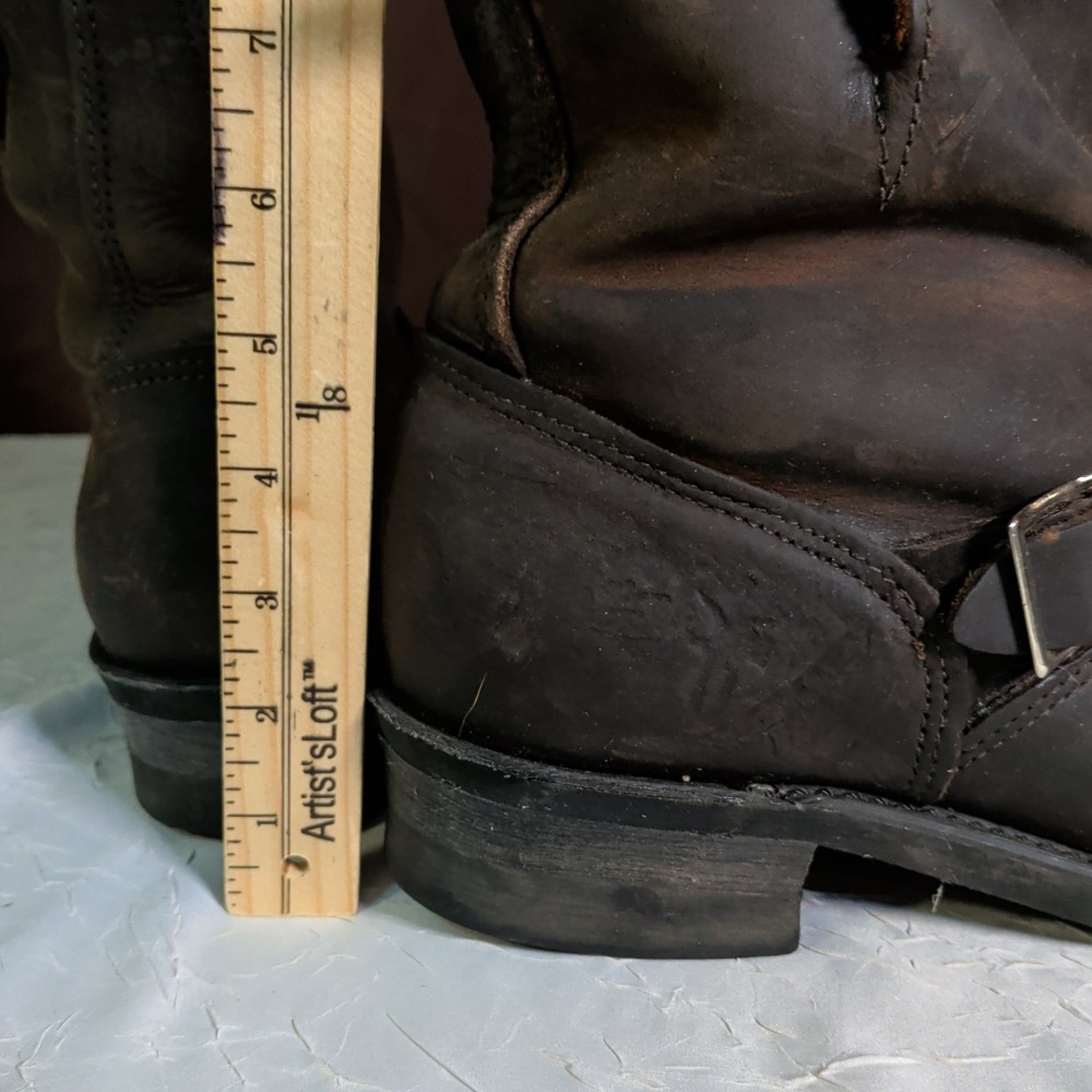 Vintage Frye Engineer Harness Boots Mens 10M Brown Leather Motorcycle Riding USA - Picture 11 of 13